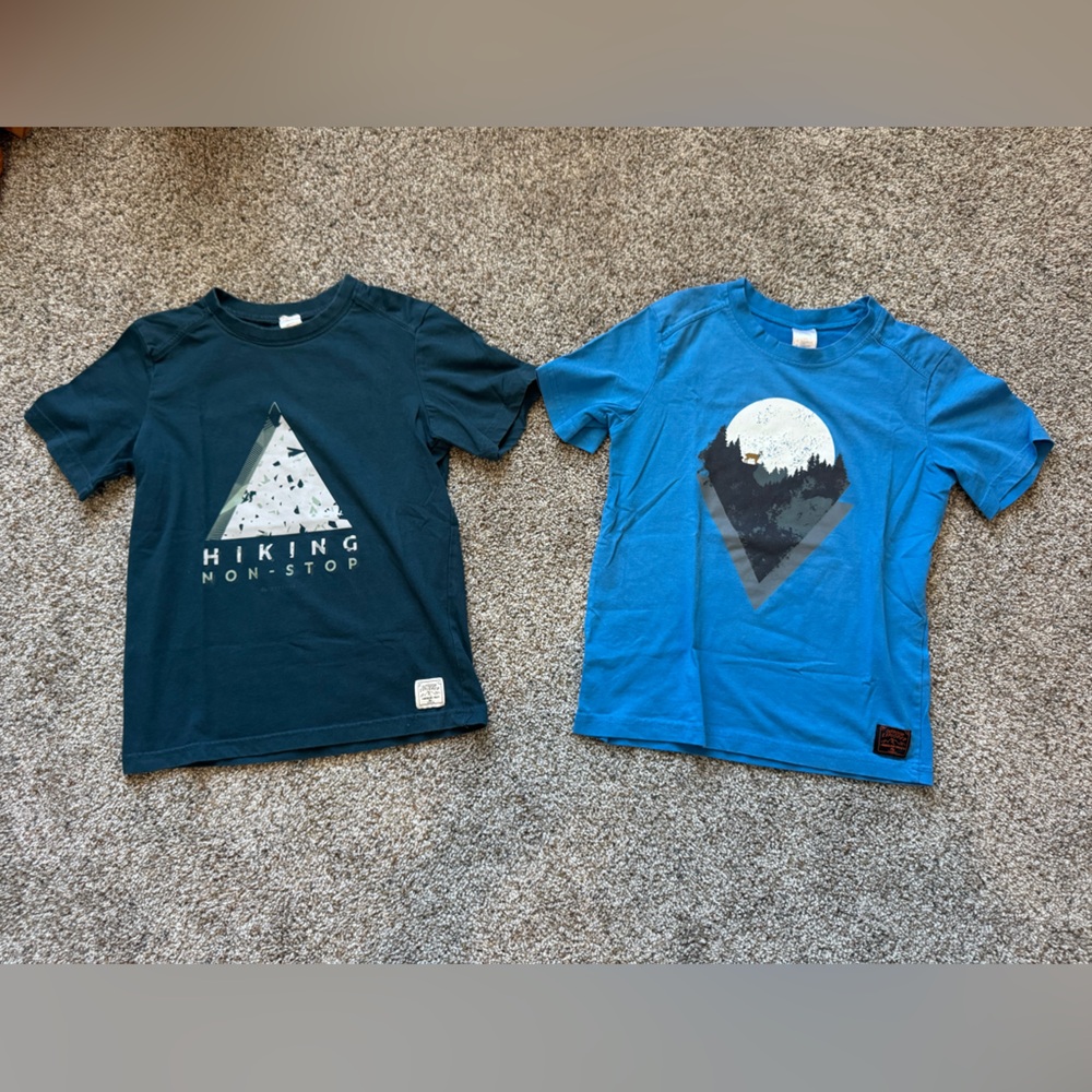 Kids Hiking Graphic Tees - Blue and Teal